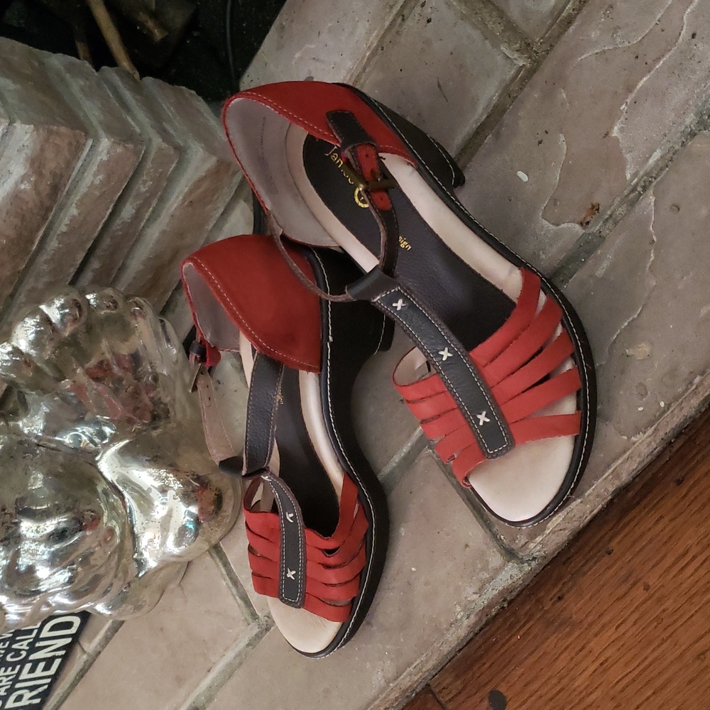 Jambu Red & Brown Suede Sandals Size 9 - Picture 14 of 14